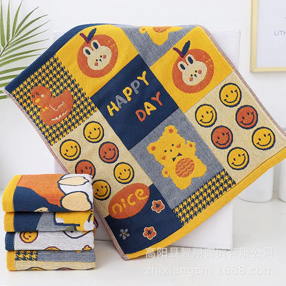 DecorBites™ Cat Gauze Hand Towels - Set of 4 | 100% Cotton, 35*40cm | Bathroom & Kitchen Essentials