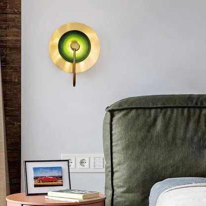 DecorBites™ Circular Green Copper Wall Lamp - Modern Nordic LED Decor for Living Room