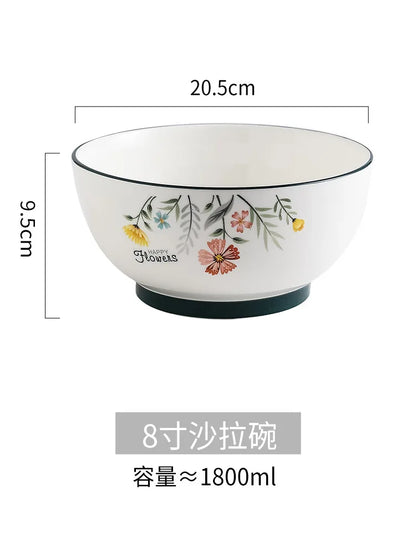 Juego de plato y tazón para fideos de arroz DecorBites™ de porcelana fina