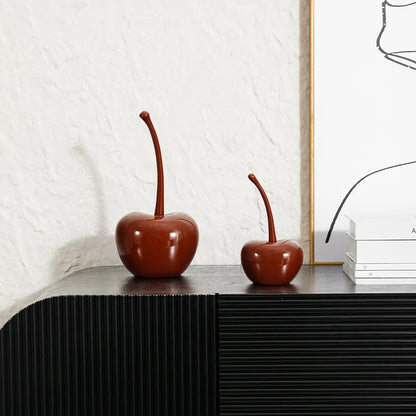 DecorBites™ Chic Red Cherries Resin Ornaments for Home Decor and Table Accessories