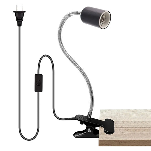 DecorBites™ Adjustable Gooseneck Clip Lamp Holder for Home Office Bedside