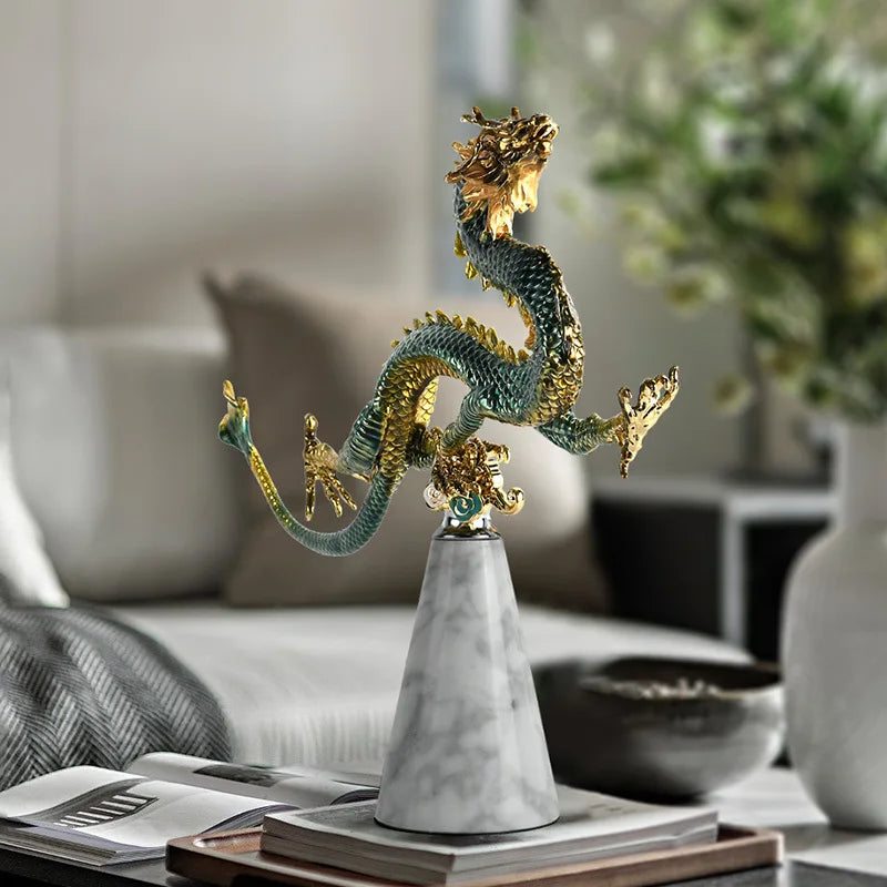 DecorBites™ Chinese Dragon Phoenix Decor for Wine Cabinet Porch Study, Modern Home Gift