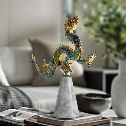 DecorBites™ Chinese Dragon Phoenix Decor for Wine Cabinet Porch Study, Modern Home Gift