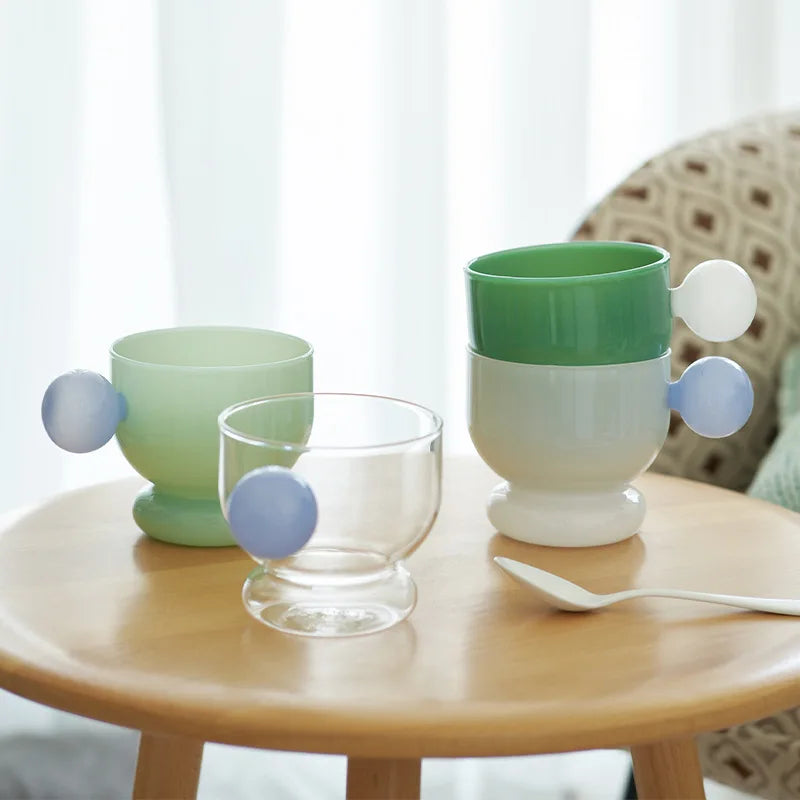 DecorBites™ Glass Spherical Handle Coffee Mug, 310ml