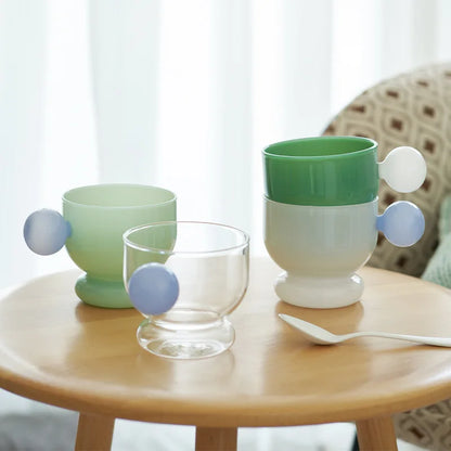 DecorBites™ Glass Spherical Handle Coffee Mug, 310ml