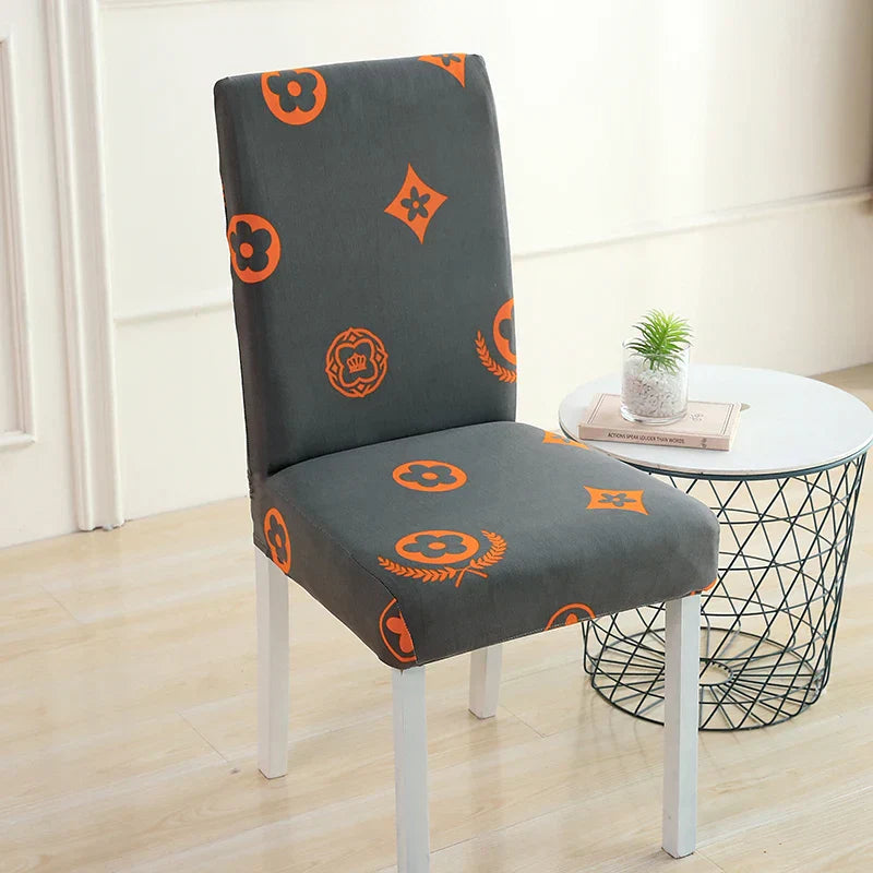 Decobites Stretch Print Chair Cover - Elastic Seat Slipcover