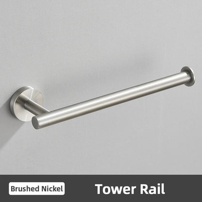 DecorBites™ Brushed Gold Bathroom Accessories Set: Towel Rail, Paper Holder, Hook, Stainless Steel
