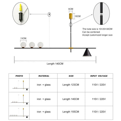 DecorBites™ Glass Chandelier Pendant Light for Dining Room Kitchen Fixtures