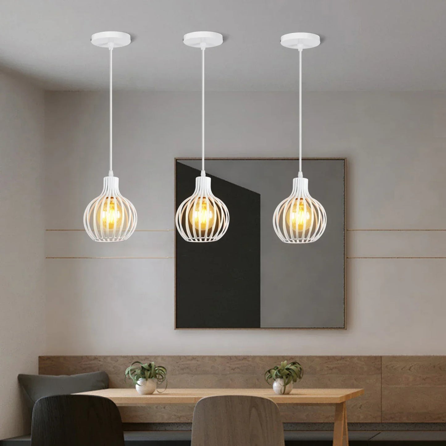 Decorbites™ Industrieller Käfig-LED-Hängeleuchte für moderne Vintage-Kronleuchter im Wohnzimmer
