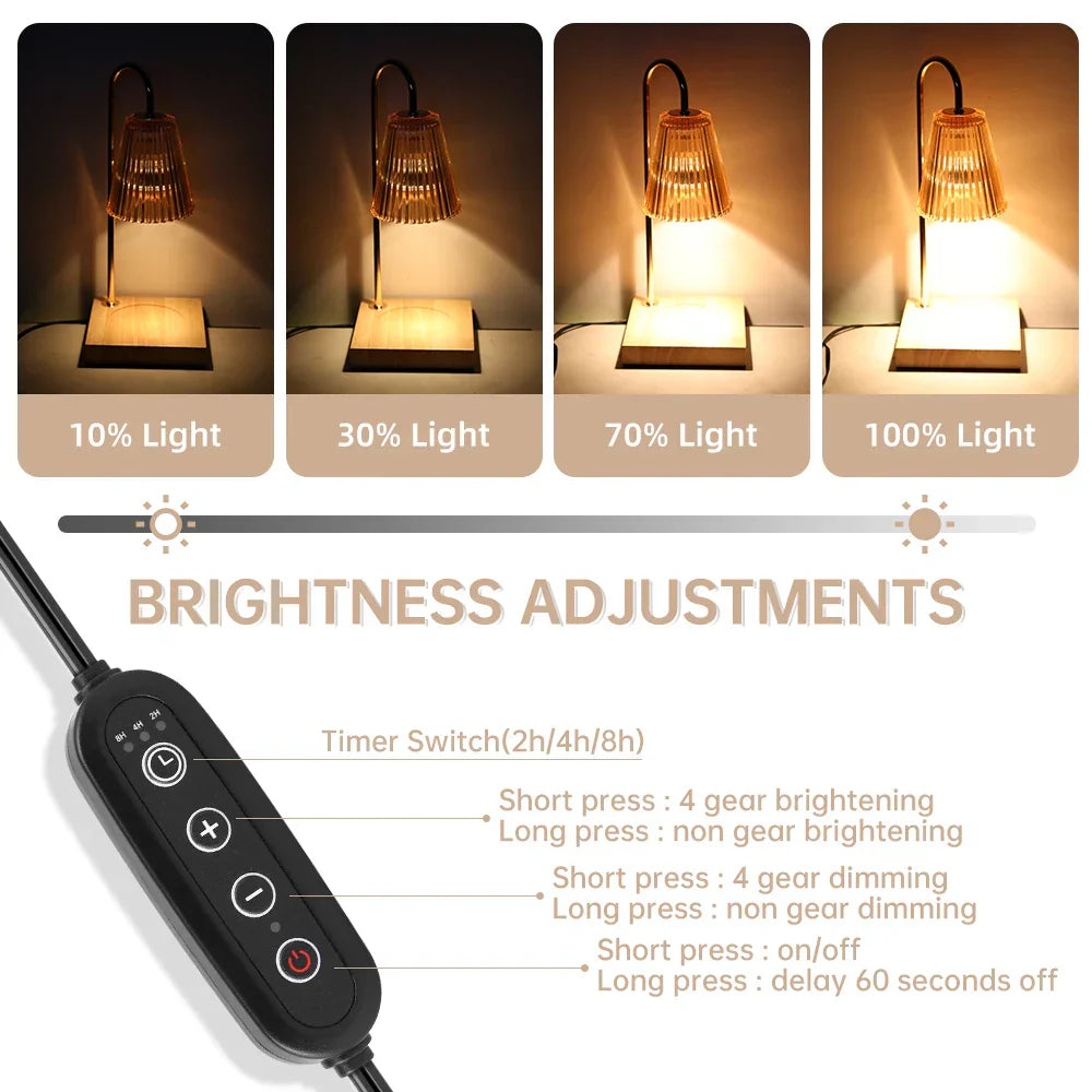 DecorBites™ Gold Wax Melting Candle Warmer with Timer for Modern Home Decor