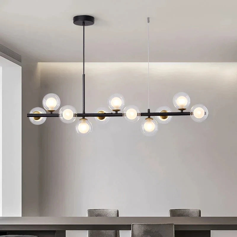 Lámpara colgante LED de bola de cristal dorada Decorbites™ , 11 cabezales, diseño nórdico moderno