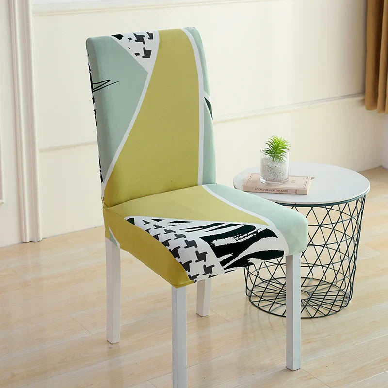 Decobites Stretch Print Chair Cover - Elastic Seat Slipcover