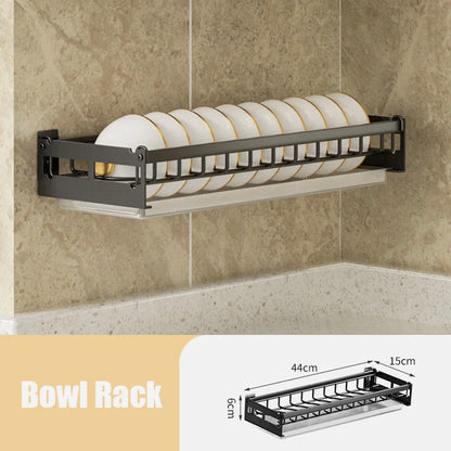 DecorBites™ Kitchen Dish Drainer Rack & Tableware Holder - Wall Mounted Drying Shelf Storage