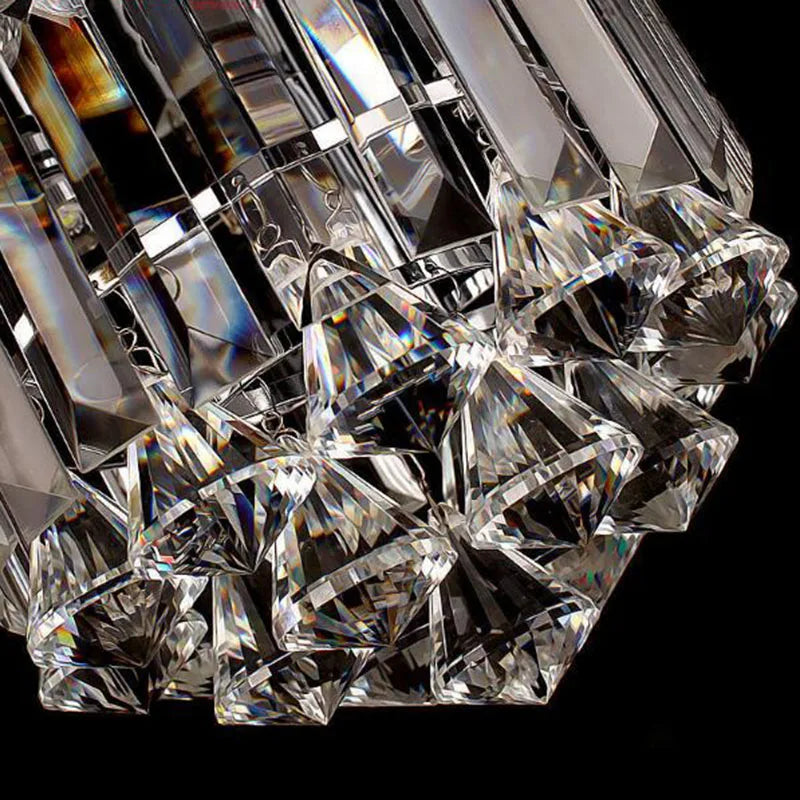 DecorBites™ Crystal Round Ceiling Lights: Champagne/Clear Stainless Steel Design for Luxe Spaces