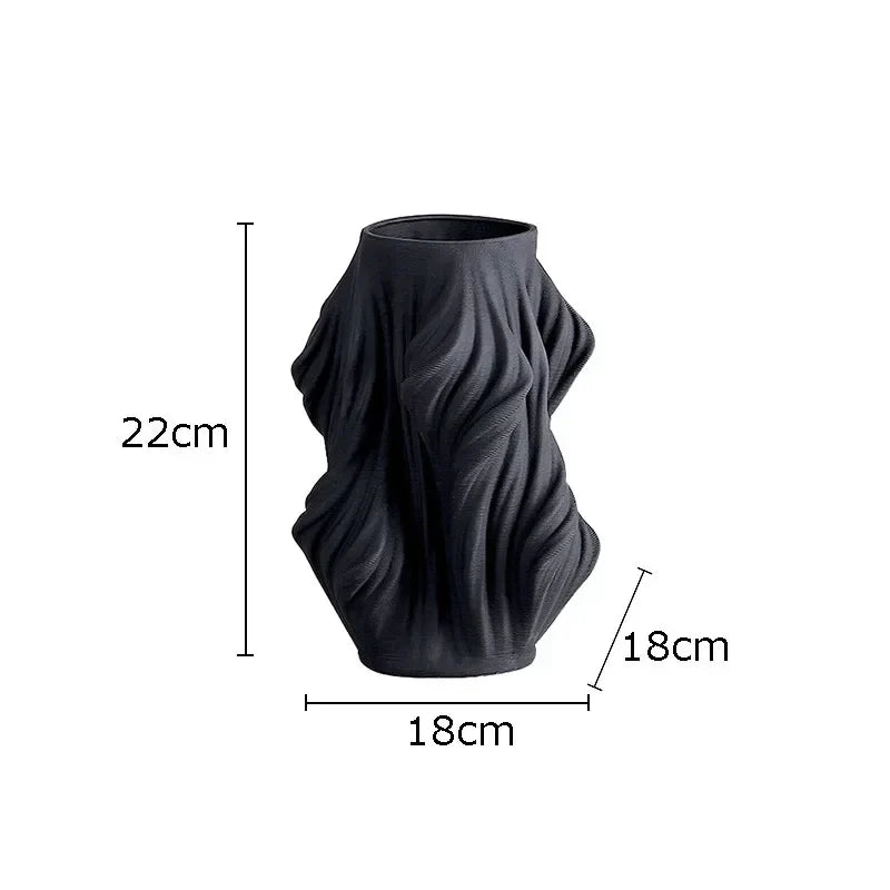 DecorBites™ Ceramic Vase with Artificial Flowers for Desk Decoration and Room Aesthetics