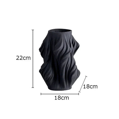 DecorBites™ Ceramic Vase with Artificial Flowers for Desk Decoration and Room Aesthetics