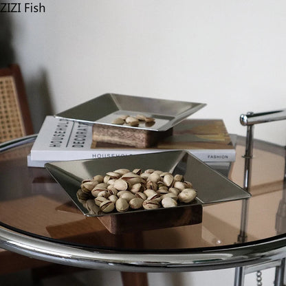 صينية فاكهة خشبية من خشب الأكاسيا من DecorBites™ لديكور طاولة القهوة في غرفة المعيشة