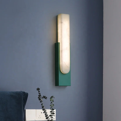 DecorBites™ Grey Marble LED Wall Sconce: Nordic Style Metal Bedside Lamp