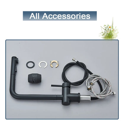 DecorBites™ Black Gourmet Kitchen Faucet with Flexible Sprayer and Dual Nozzle