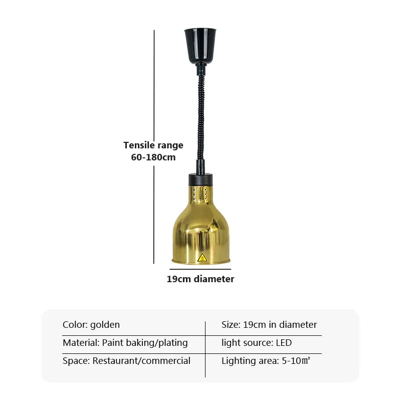 DecorBites™ Electric Heat Lamp Telescopic Food Preservation Pendant Light for Restaurants
