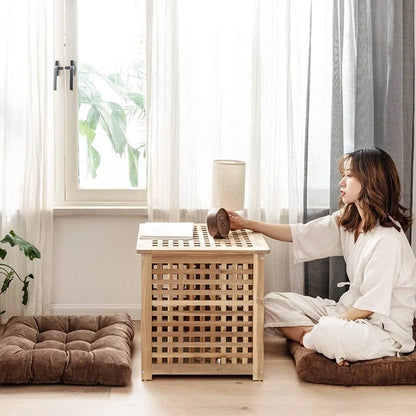 DecorBites™ Corduroy Floor Seat Cushion Pad for Adults – Large, Soft Square Pouf for Comfort