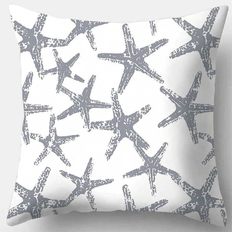 DecorBites™ Grey Geometry Leaves Floral Stripes Plaids Print Lumbar Pillow Case