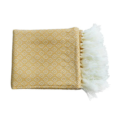 Manta dorada de punto DecorBites™: Funda de sofá y colcha lujosamente suaves