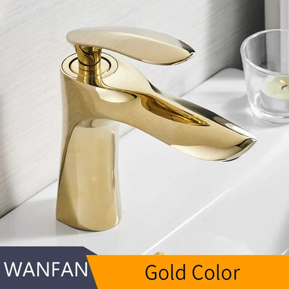 DecorBites™ Gold Waterfall Bathroom Faucet - Single Handle Basin Mixer Tap, Elegant Design