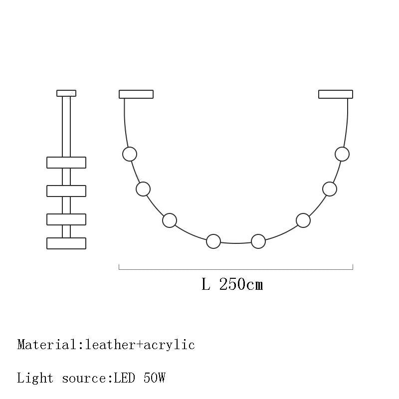 ديكوربايتس™ مصباح معلق من الجلد الأسود لغرفة الطعام وديكور المنزل