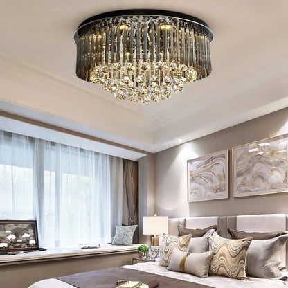 DecorBites™ Crystal Ceiling Lamp: Modern Luxury Lighting for Living Room, Bedroom & Home