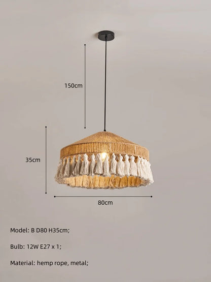 DecorBites™ Hemp Rope E27 LED Pendant Lights Chandelier Lighting - Nordic Minimalism
