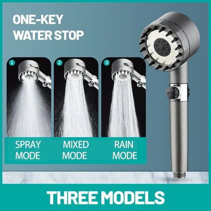 DecorBites™ High Pressure Shower Head Set with 3 Modes and Hose Holder for Bathroom