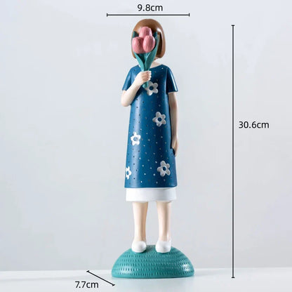 DecorBites™ Cartoon Girls Resin Figure Sculpture for Home Decor