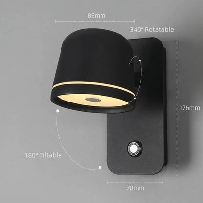 DecorBites™ Dimmable LED Wall Sconce with Adjustable Brightness and 3-CCT Rotation