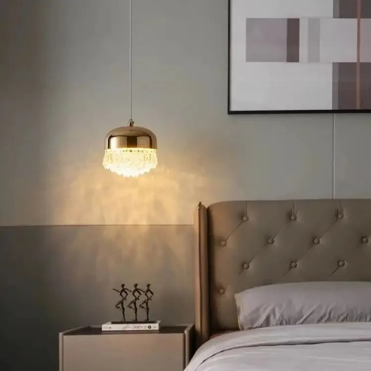 DecorBites™ Crystal Tassel Chandelier for Bedroom Dining Room Bedside Glass Pendant Light