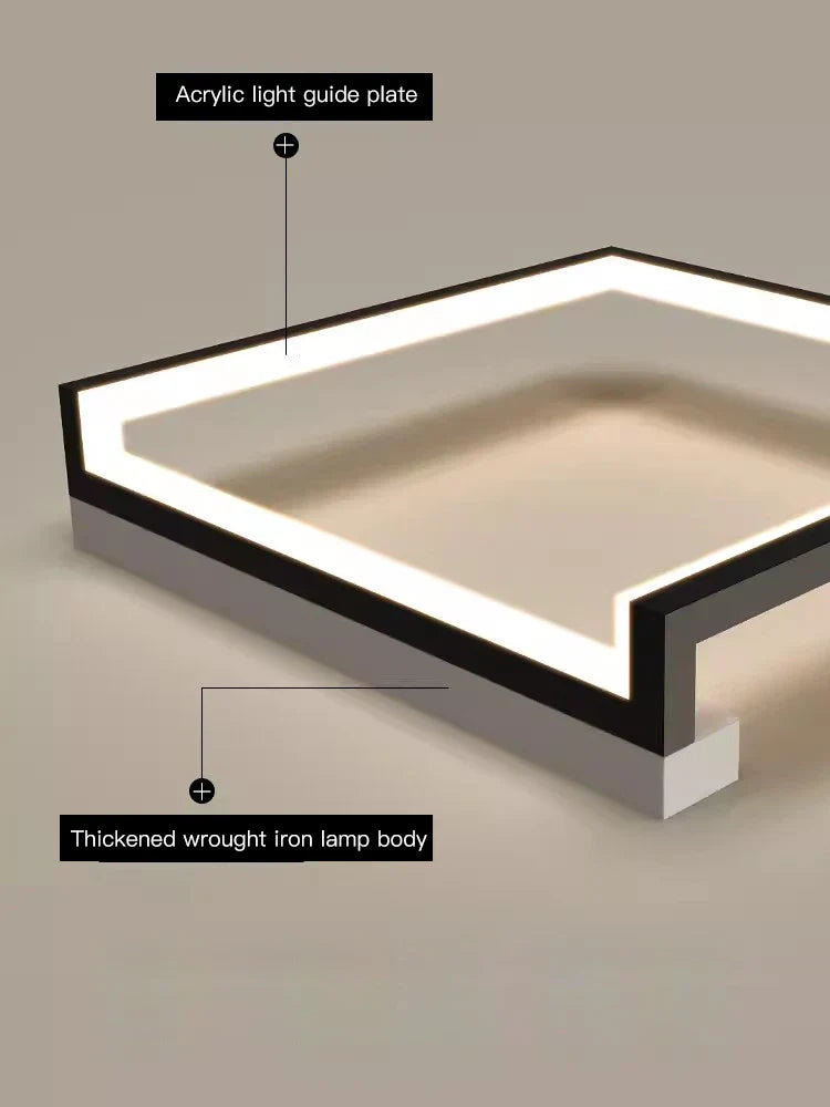 DecorBites™ Black Square LED Smart Chandelier for Minimalistic Home Decor