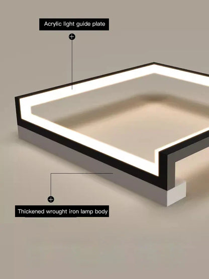 DecorBites™ Black Square LED Smart Chandelier for Minimalistic Home Decor