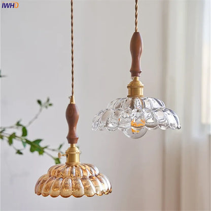 DecorBites™ Japanese Vintage Glass LED Pendant Lamp for Home Decor