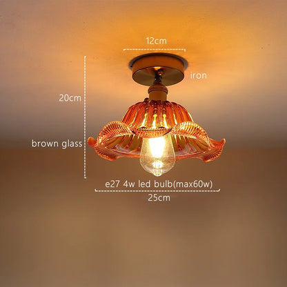 Lámpara colgante de cristal con rayas verdes DecorBites™ para decoración del hogar e iluminación de cocina