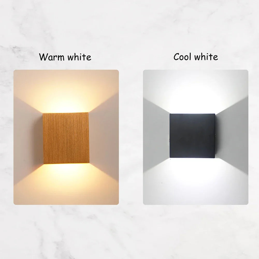 DecorBites™ LED Up Down Wall Lamps: Gold & Silver Aluminium Wall Light for Bedroom, Living Room, Corridor