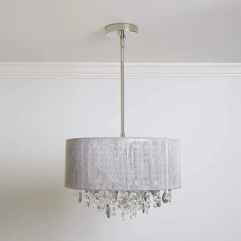DecorBites™ Crystal Fabric Pendant Lamp: Modern Minimalist Style for Bedroom, Study Room & Restaurant.