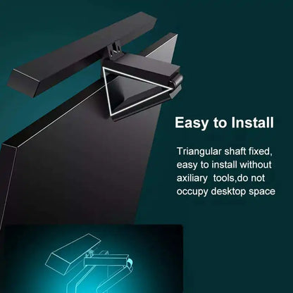 Barra de luz para monitor DecorBites™ 3 en 1: Lámpara de pantalla de aluminio USB con tecnología de cuidado ocular.