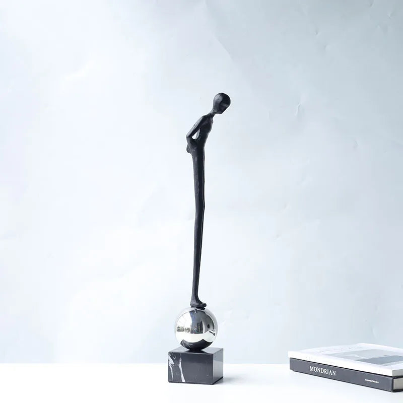 ديكور بايتس™ - تمثال معدني لشخصية المفكر التجريدي - منحوتة بورتريه - ديكور منزلي