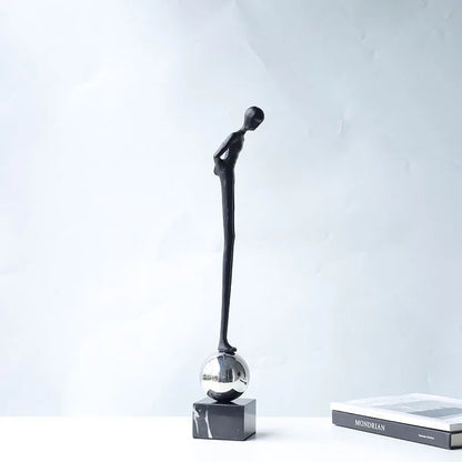 ديكور بايتس™ - تمثال معدني لشخصية المفكر التجريدي - منحوتة بورتريه - ديكور منزلي