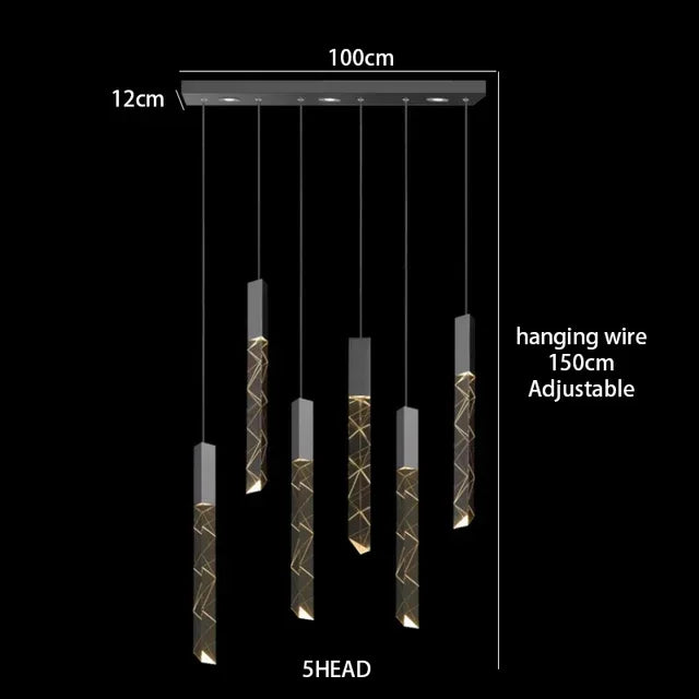 DecorBites™ Crystal Chrome LED Chandelier: Luxury Duplex Stair Loft Pendant Light for Living Room