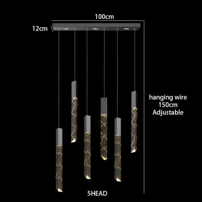 DecorBites™ Crystal Chrome LED Chandelier: Luxury Duplex Stair Loft Pendant Light for Living Room