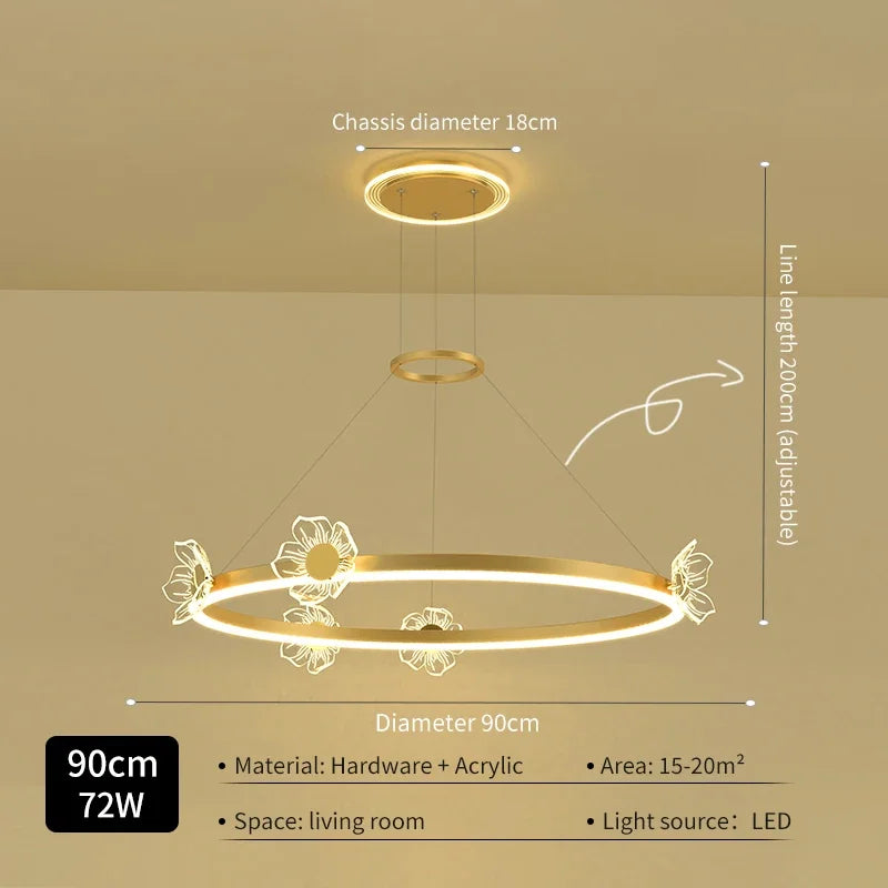 Decorbites™ Gold-Schmetterling-Kristall-Leuchter-Hängeampel für elegante Wohnzimmer- und Restaurantdekoration