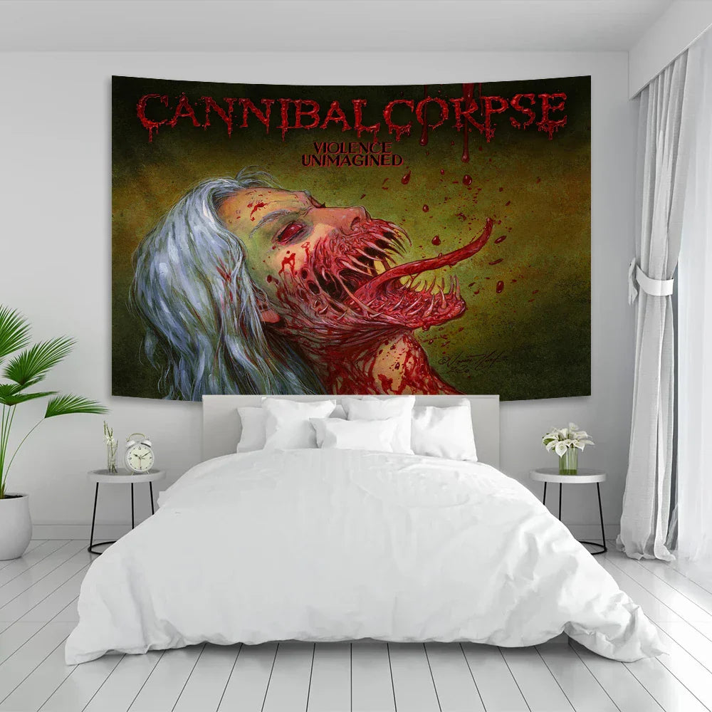 Decobites Cannibal Corpse Tapestry: Heavy Metal Rock Wall Art Décor Flag Gifts