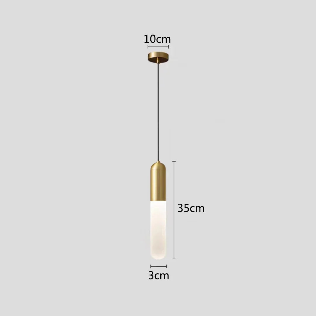 DecorBites™ Gold LED Pendant Lamp for Bedroom & Kitchen Lighting - Long Cable Suspended Fixture