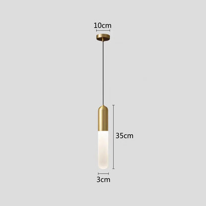 DecorBites™ Gold LED Pendant Lamp for Bedroom & Kitchen Lighting - Long Cable Suspended Fixture